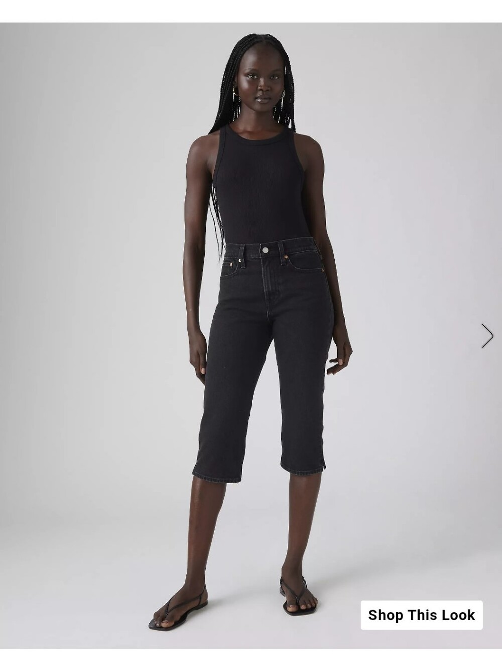 Levi's Black Wedgie Capri High-Rise Jeans